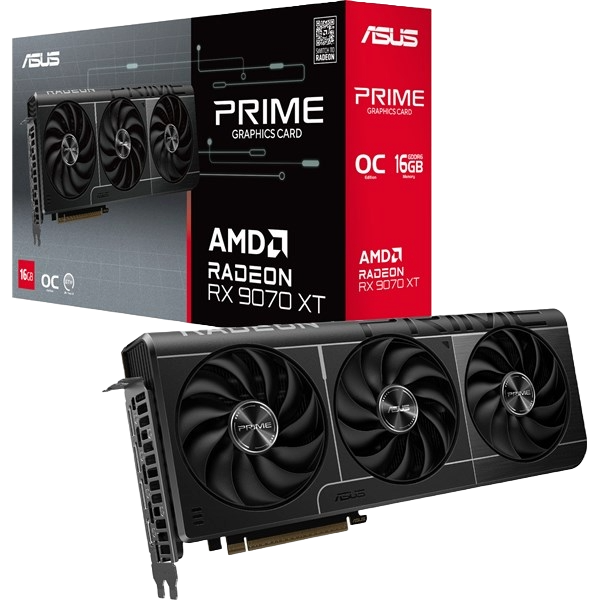 ASUS Radeon RX 9070 XT Prime OC 16GB GDDR6 Graphics Card